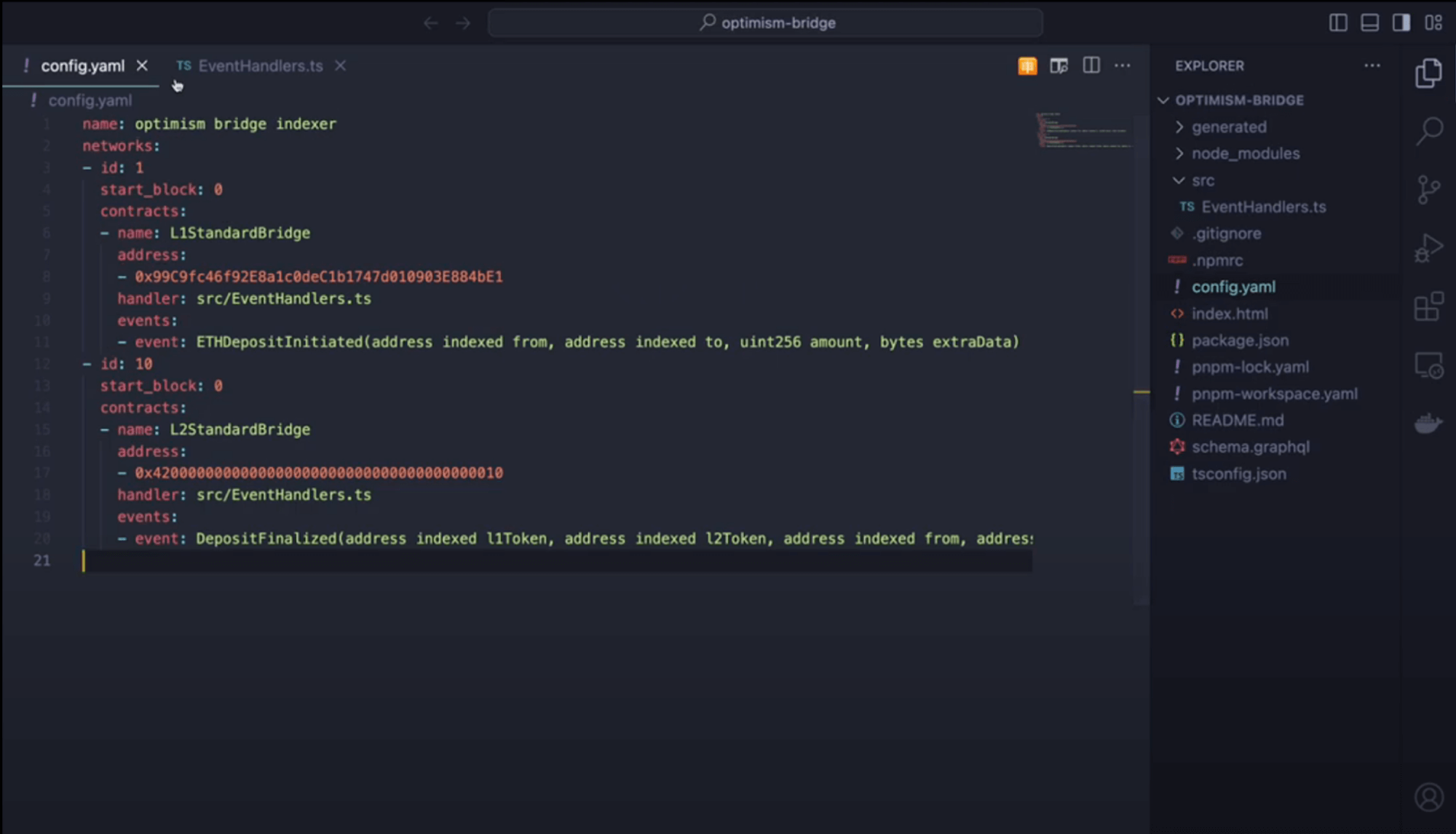 Config YAML file